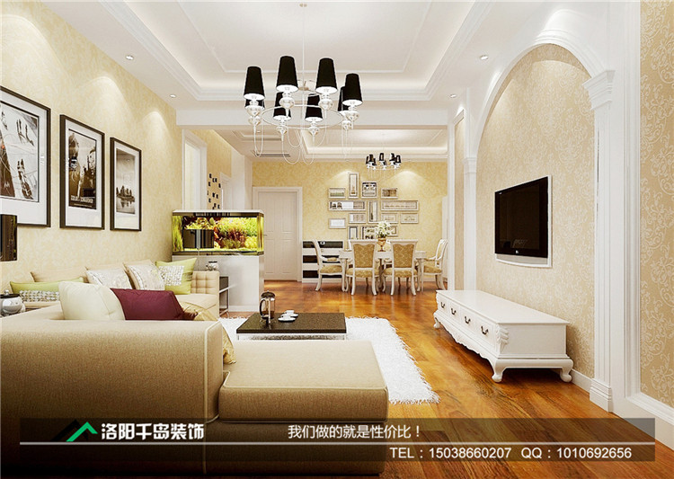 書(shū)香苑124平三室兩廳歐式裝修案例